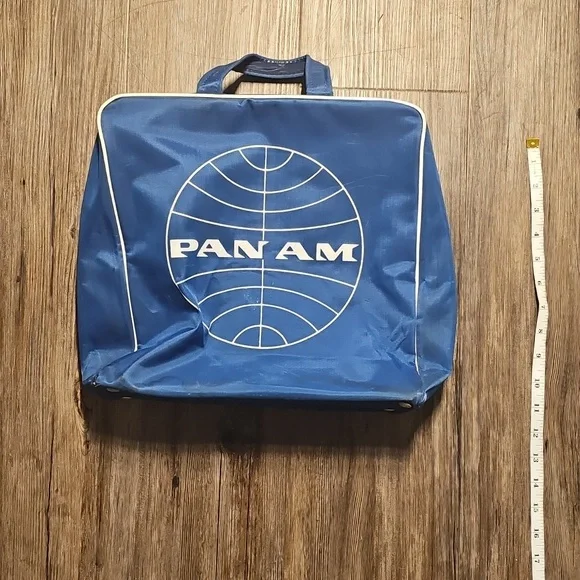 Vintage Panam Airlines Blue Nylon Travel Bag - Picture 5 of 6